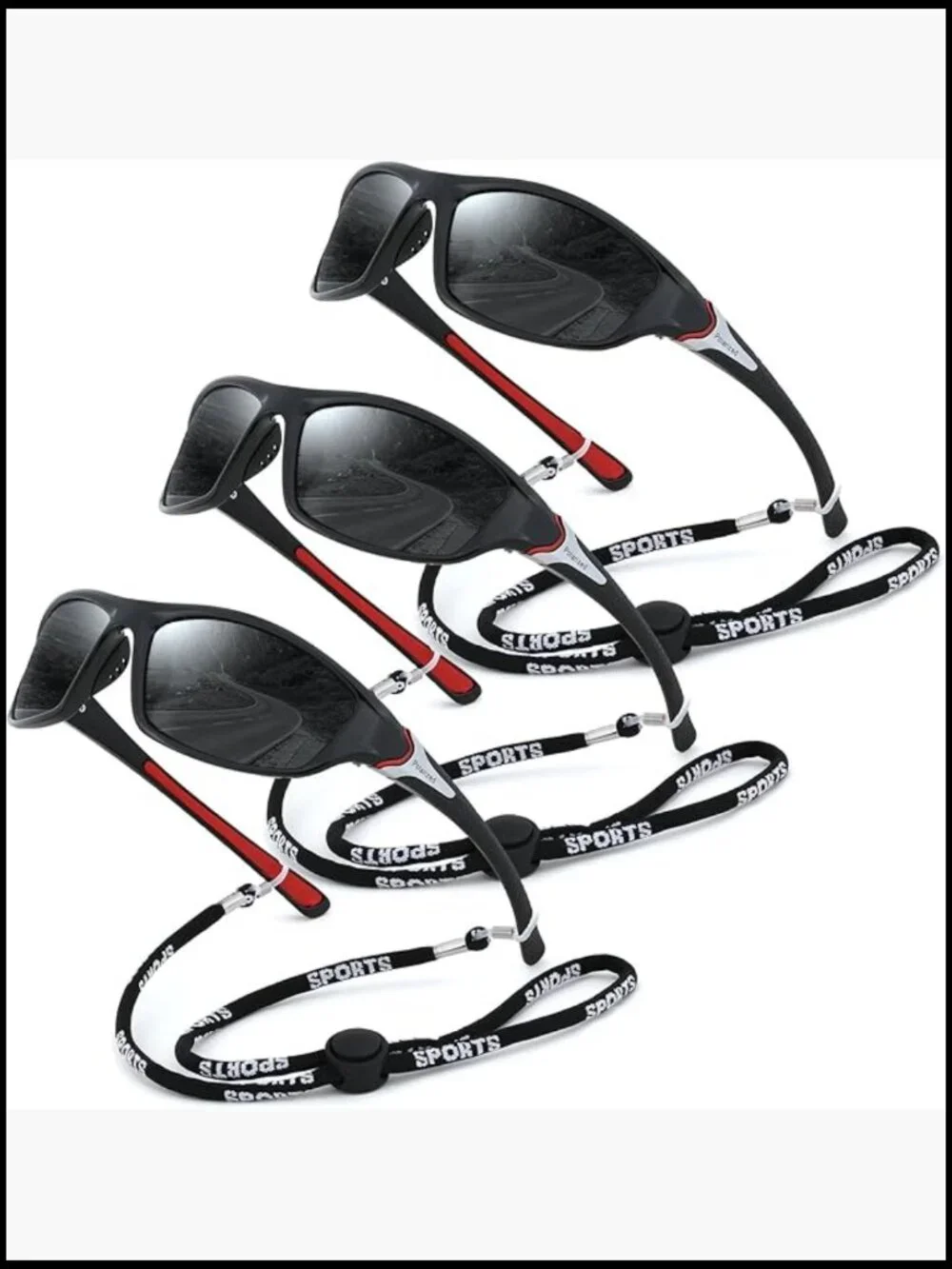 3 Pack Polarized Sports Sunglasses Wrap Around UV400 Protection
